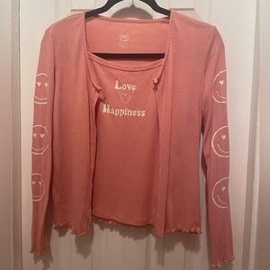 Girls Top Sweater With Built in Tank Top